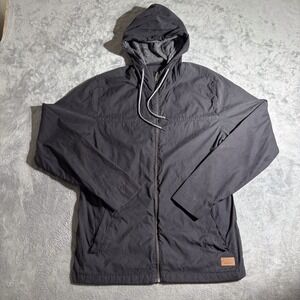 RIP CURL MEN'S ANTI-SERIES JACKET FULL ZIP HOODED TIE HEM BLACK SIZE L